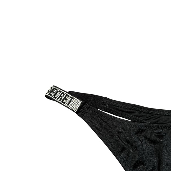 Victoria’s Secret Rhinestone Strap Brazilian Bikini Bottom Black L - Picture 6 of 14